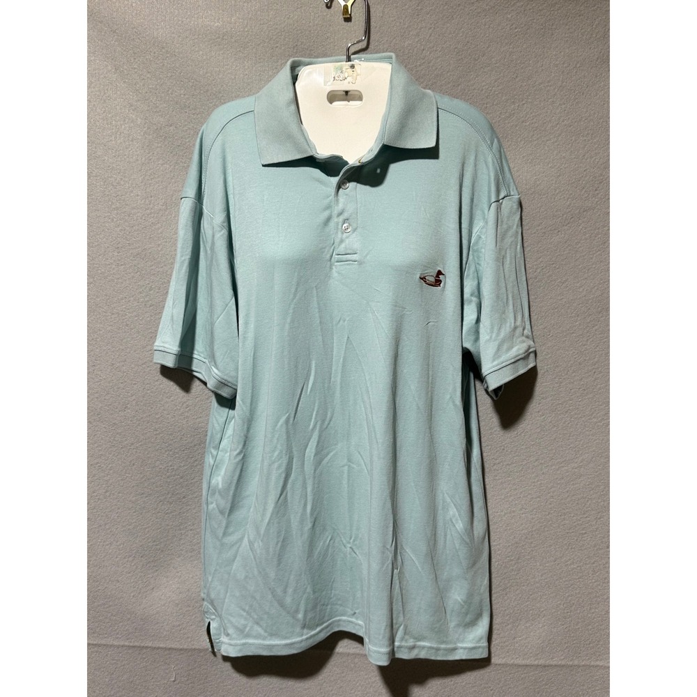 Decoy Polo Shirt Duck Logo Short Sleeve Casual Cotton Blend Top Large